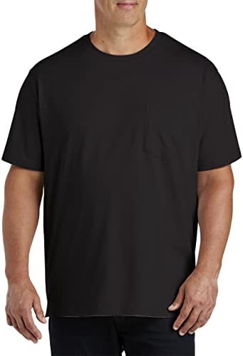 DXL BIG ו- TALL Essentials Tees 2-PK- Tees | חולצות טריקו לכיס כותנה, שחור, חסר תגיות, חולצות